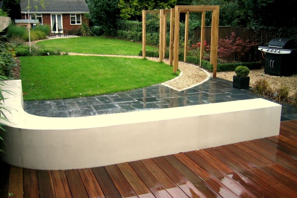 Decking & Rendered Wall